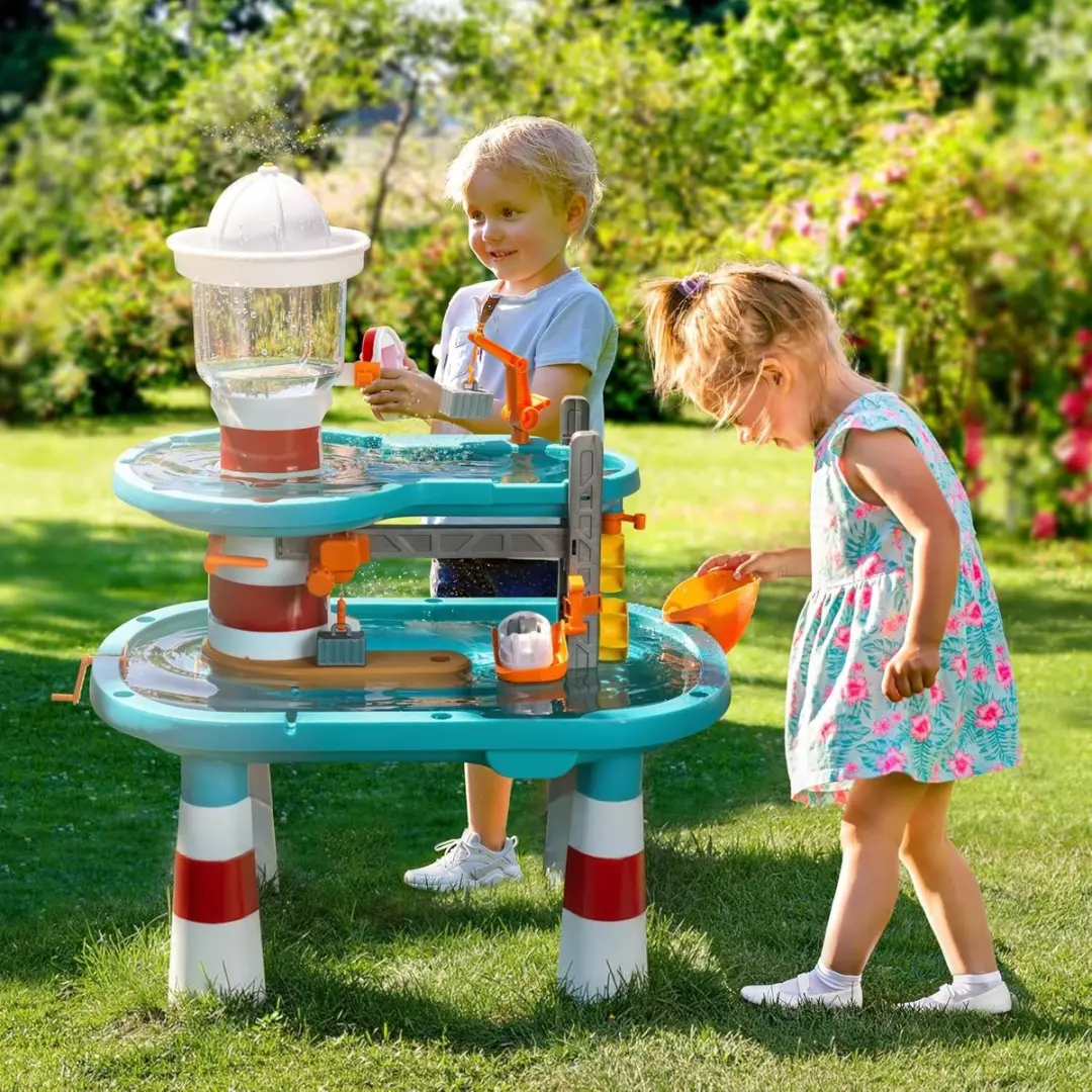 Klein Toys Waterspeeltafel XXL Vuurtoren - Blauw/Wit/Oranje/Rood