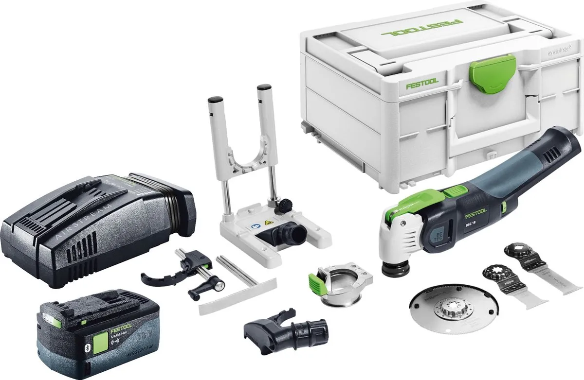 Festool VECTURO OSC 18 E-Basic Set snoerloos oscillerend gereedschap 18 V Starlock Max Brushless + 1x accu 5.0 Ah + snellader + systainer