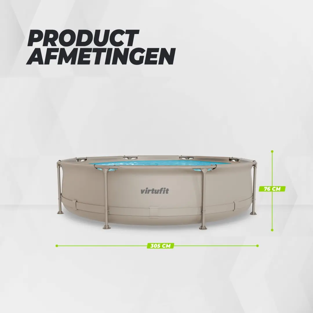Virtufit VF13085 Opzetzwembad - Ø305cm x 76cm - 4822L - Beige