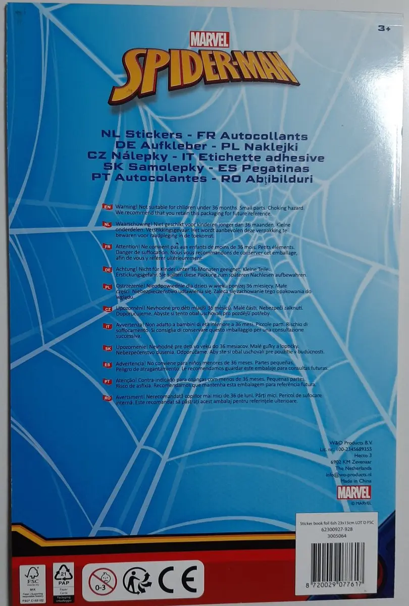 Marvel Spider-Man Stickerblok - 6 Vellen