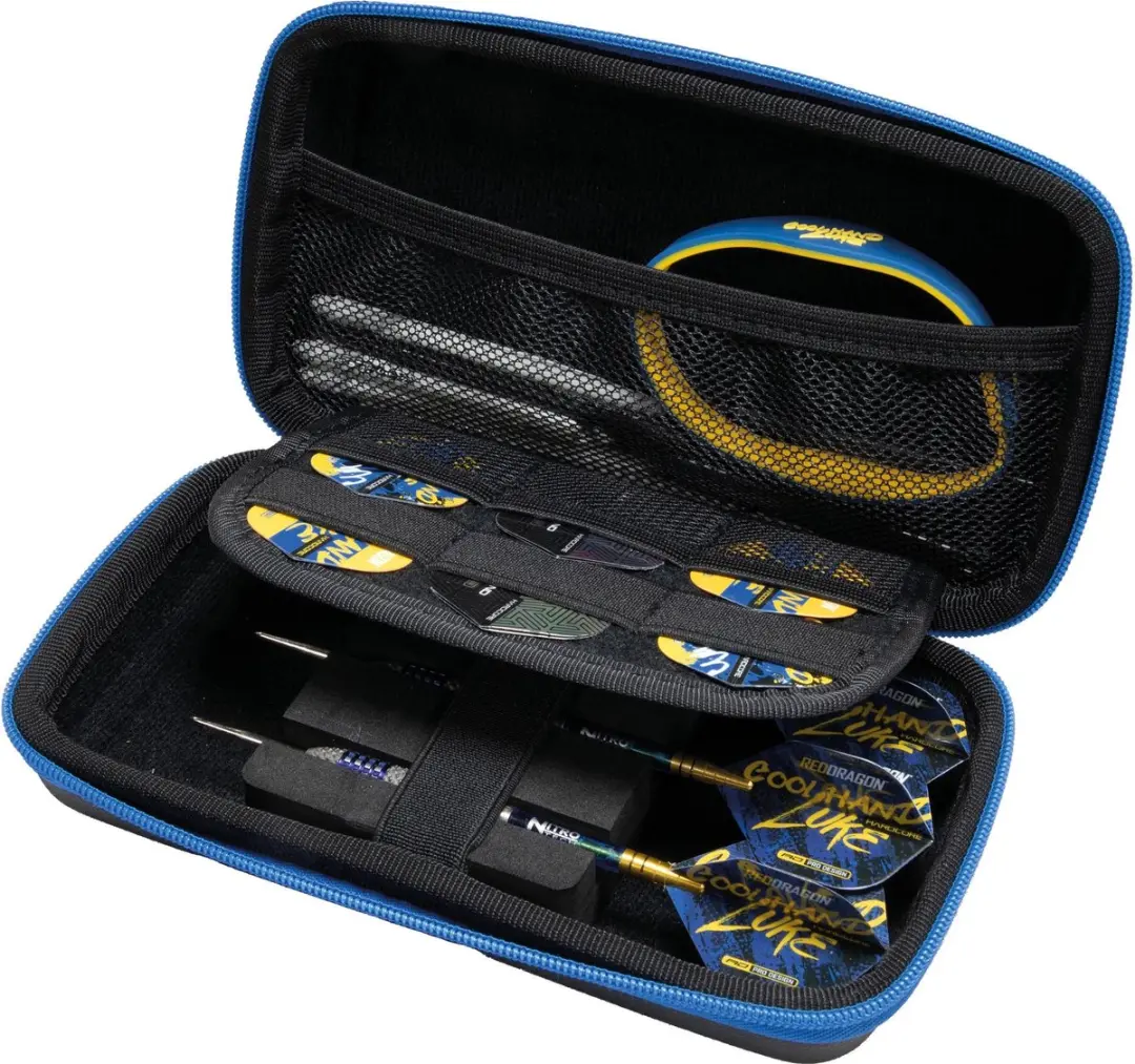 Red Dragon Luke Humphries Super Tour Case - Dart Case - Zwart/Blauw/Geel