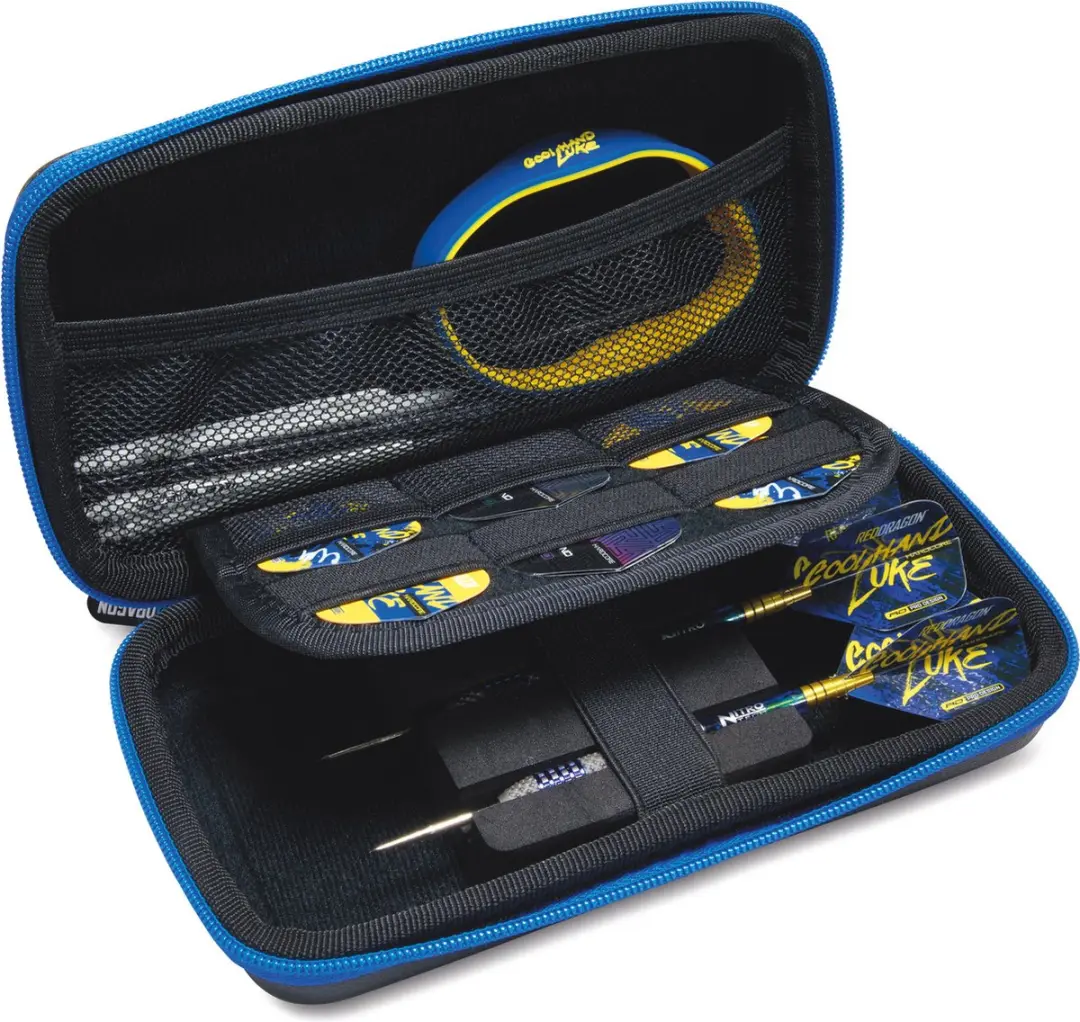 Red Dragon Luke Humphries Super Tour Case - Dart Case - Zwart/Blauw/Geel