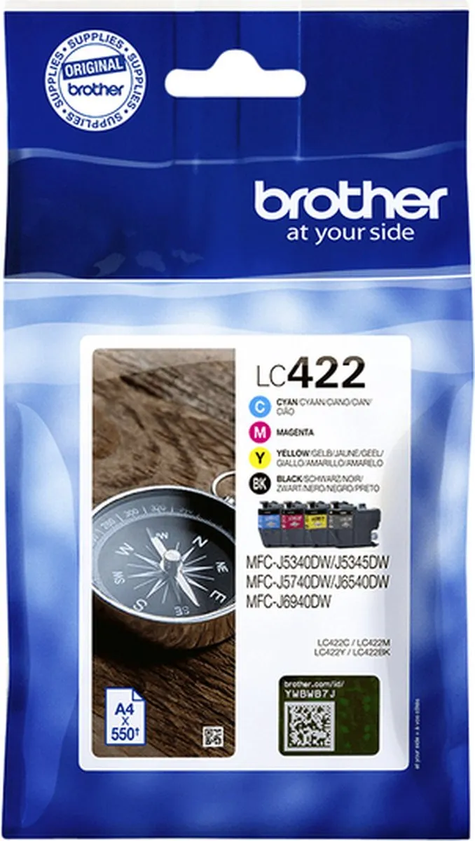 Brother LC-422VAL Inktcartridge - 4 Stuks - Zwart