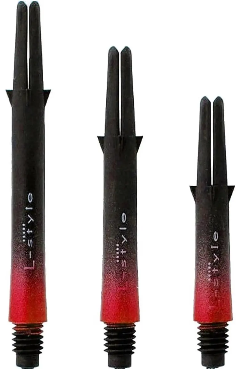 L-Style L-Shaft Locked Carbon 2-Tone Red Dart Shafts - 3 Stuks