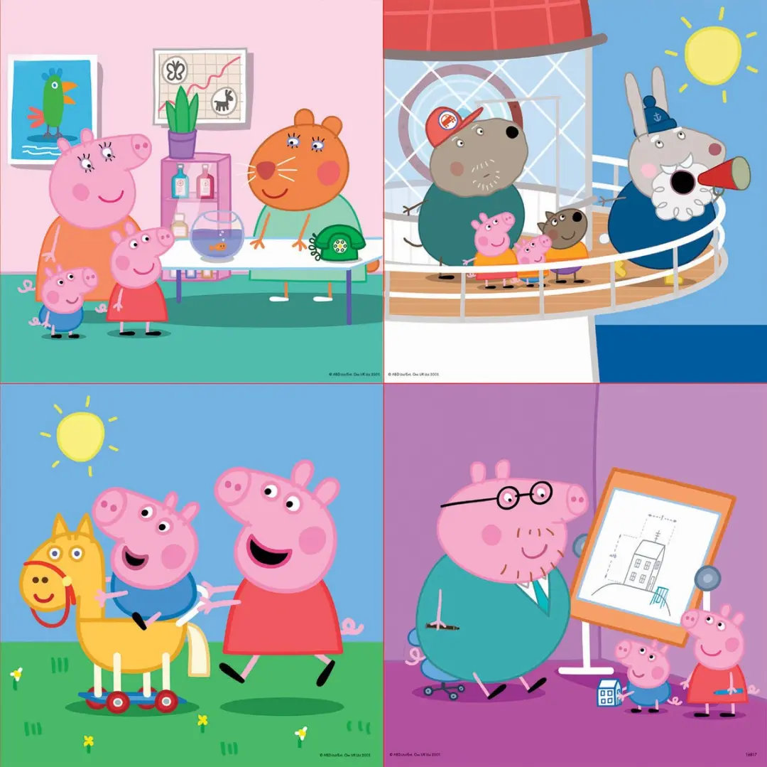 Educa Peppa Pig Puzzels 18077 - 4 Stuks (12/20/25/25 Stukjes) - Multicolor - afbeelding 2 van 2