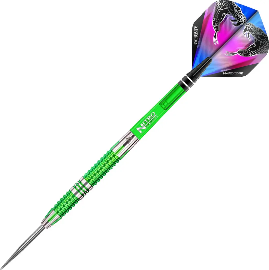 Red Dragon Peter Wright Snakebite Mamba 2 Dartpijlen - 3 Stuks - Groen/Zilver - afbeelding 6 van 6