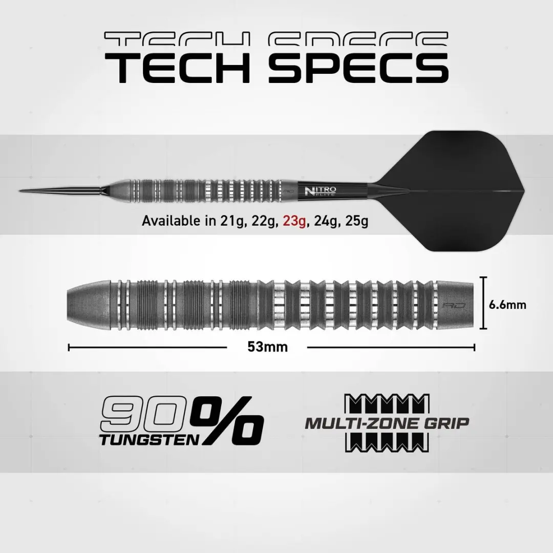 Red Dragon Sable Grey Parallel Switch Point Dartpijlen - 3 Stuks
