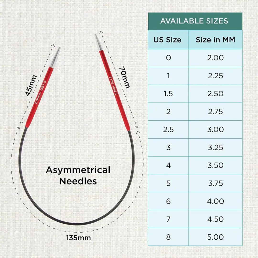 KnitPro Zing Asymmetrische Ronde Naalden 25cm - 2.5mm