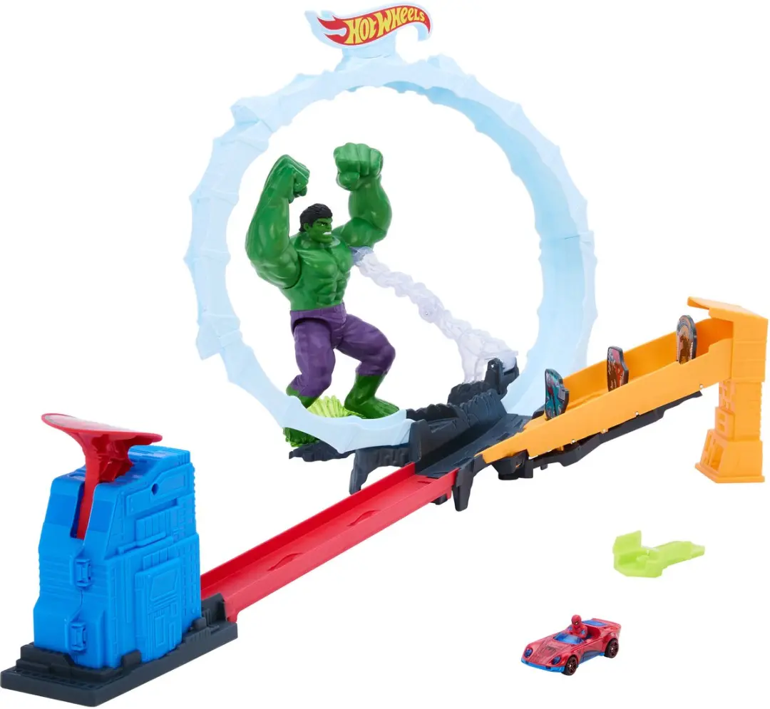Hot Wheels Superstar Speeders Spider-Man & Hulk Vermorzelen Baanset JMR29