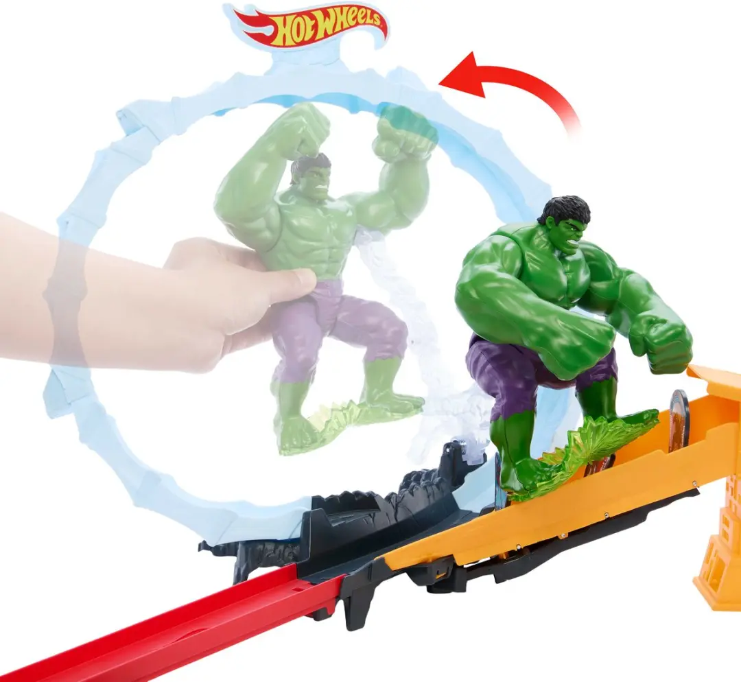 Hot Wheels Superstar Speeders Spider-Man & Hulk Vermorzelen Baanset JMR29 - Meerkleurig