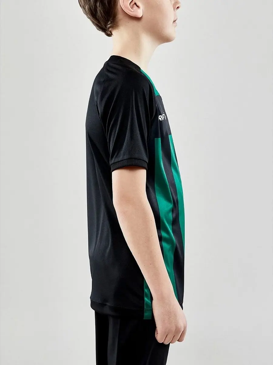 Craft Progress 2.0 Stripe Shirt Kinderen - 158/164 - Zwart/Groen