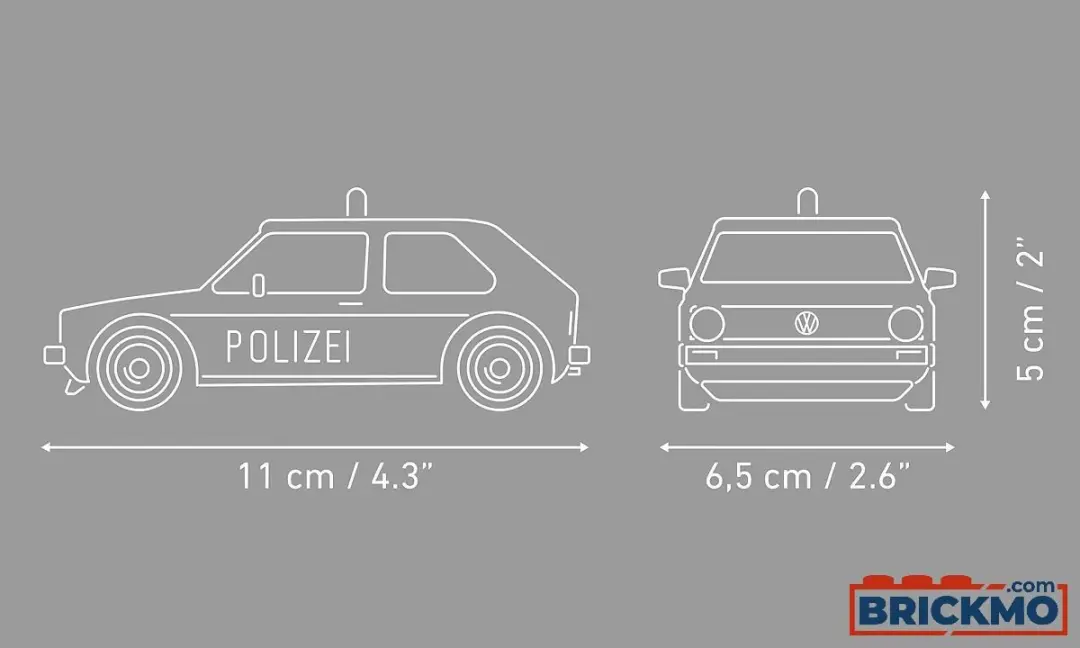 Cobi Cars 24642 Volkswagen Golf 1974 Politie - afbeelding 6 van 6