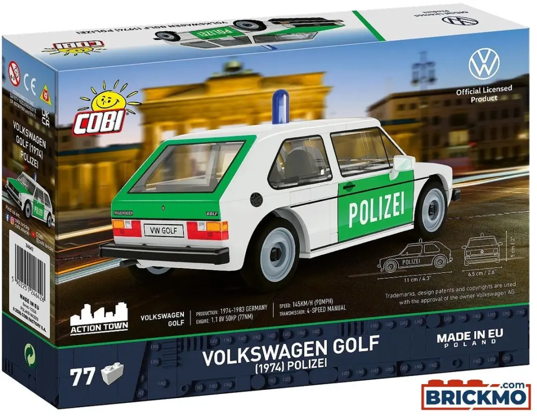 Cobi Cars 24642 Volkswagen Golf 1974 Politie