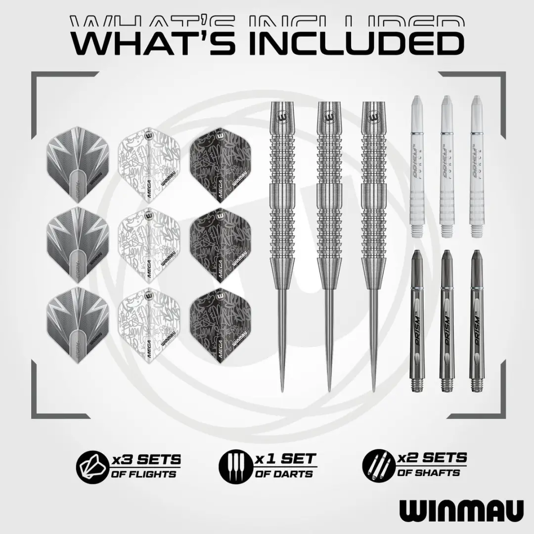 Winmau Tuscan Silver 90% Dartpijlen - 3 Stuks