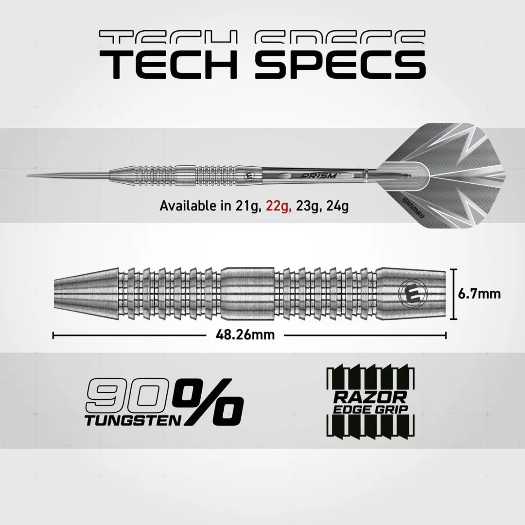 Winmau Tuscan Silver 90% Dartpijlen - 3 Stuks