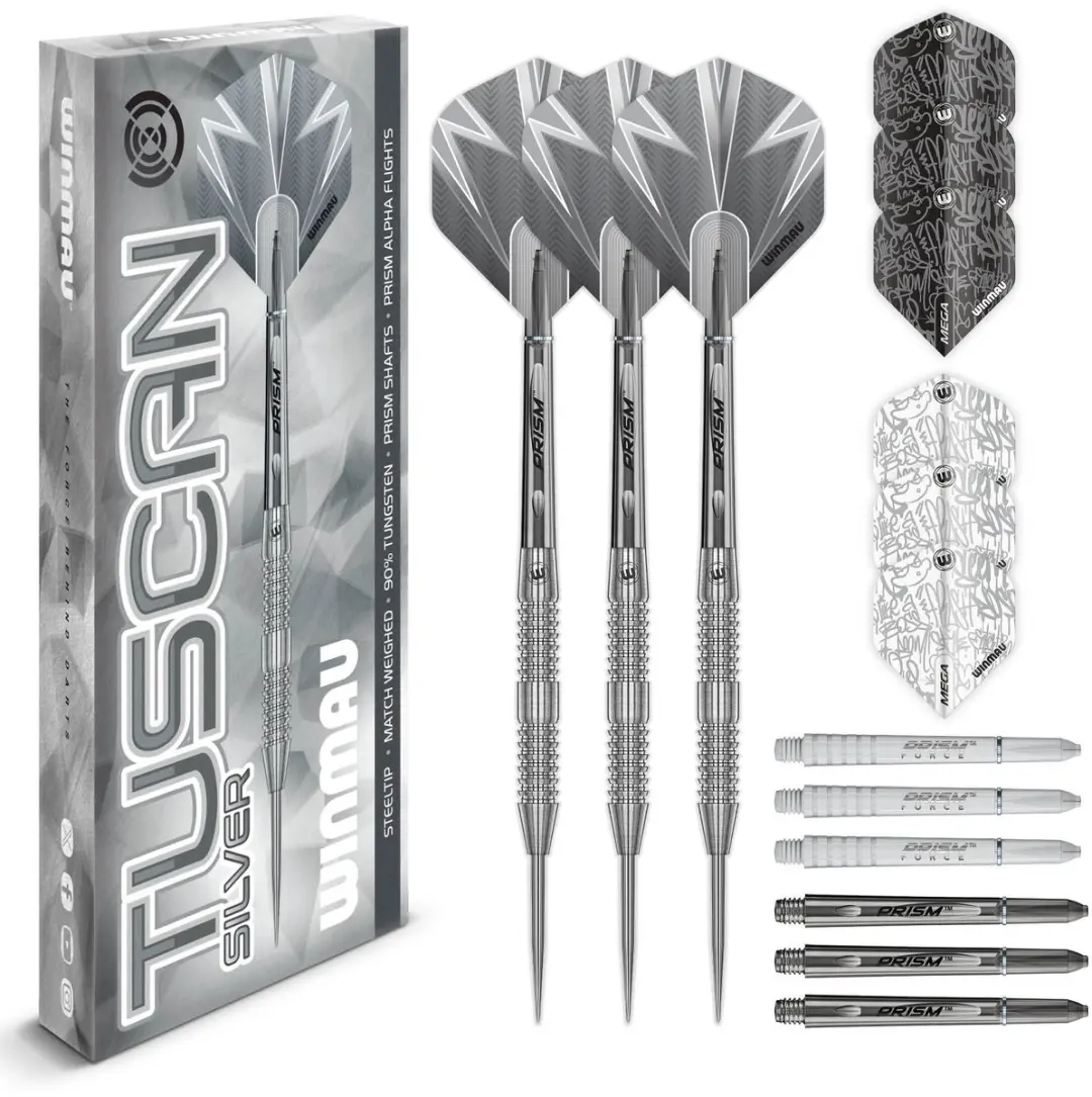 Winmau Tuscan Silver 90% Dartpijlen