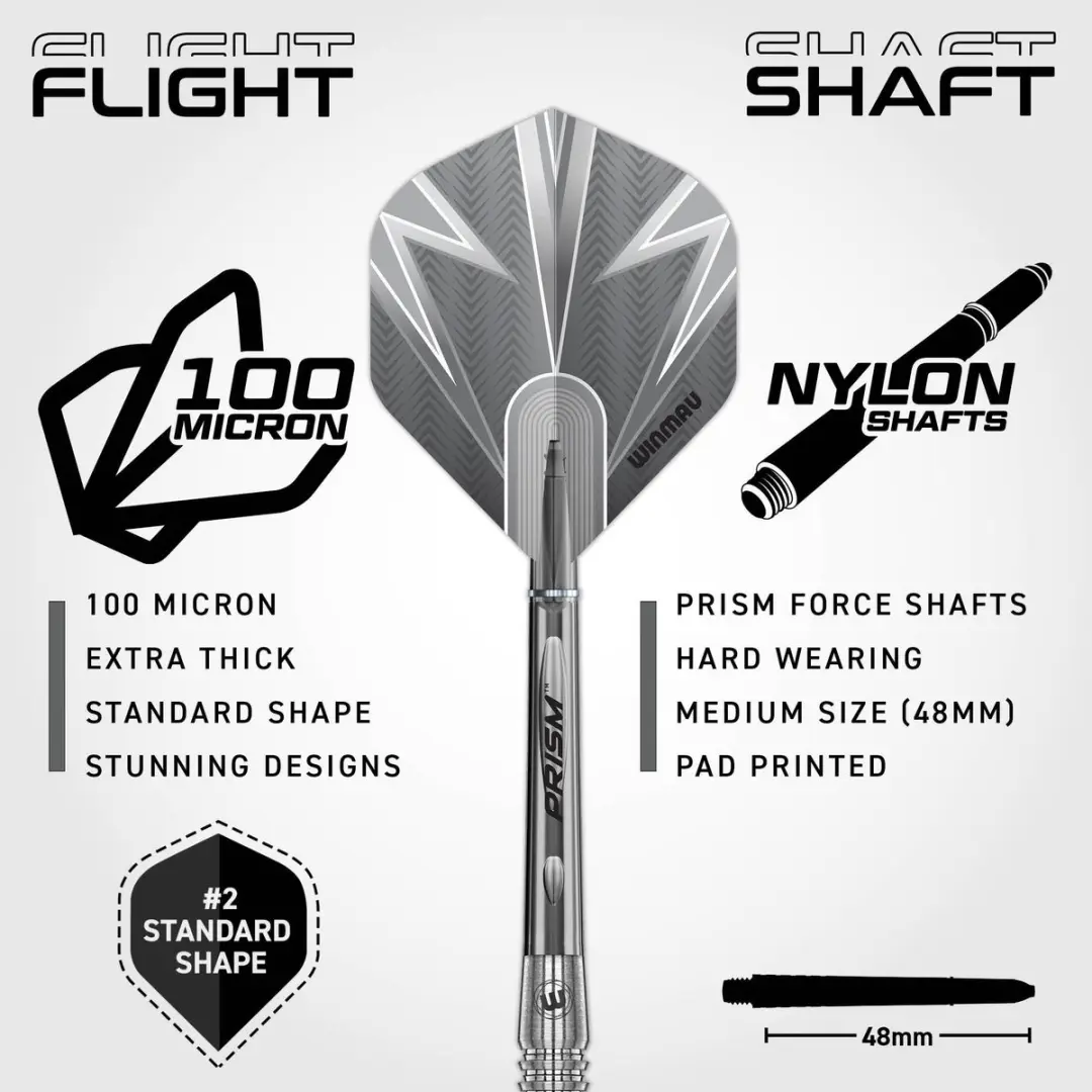 Winmau Tuscan Silver 90% Dartpijlen - 3 Stuks