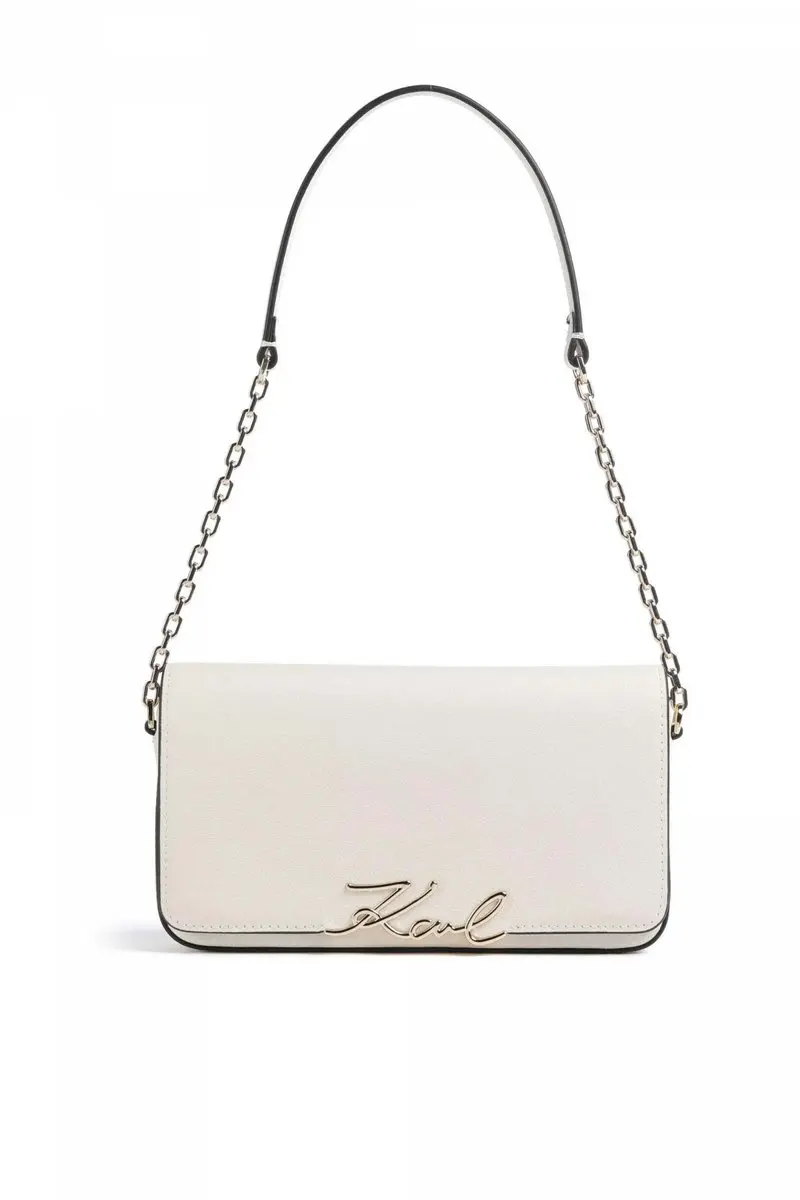 Karl Lagerfeld KSignature Shoulder Pouch - Wit