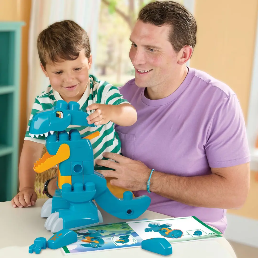 Mega Bloks Fisher-Price Bouw en Hap Dinosaurus T-Rex - 25 Stuks - Meerkleurig - afbeelding 6 van 6