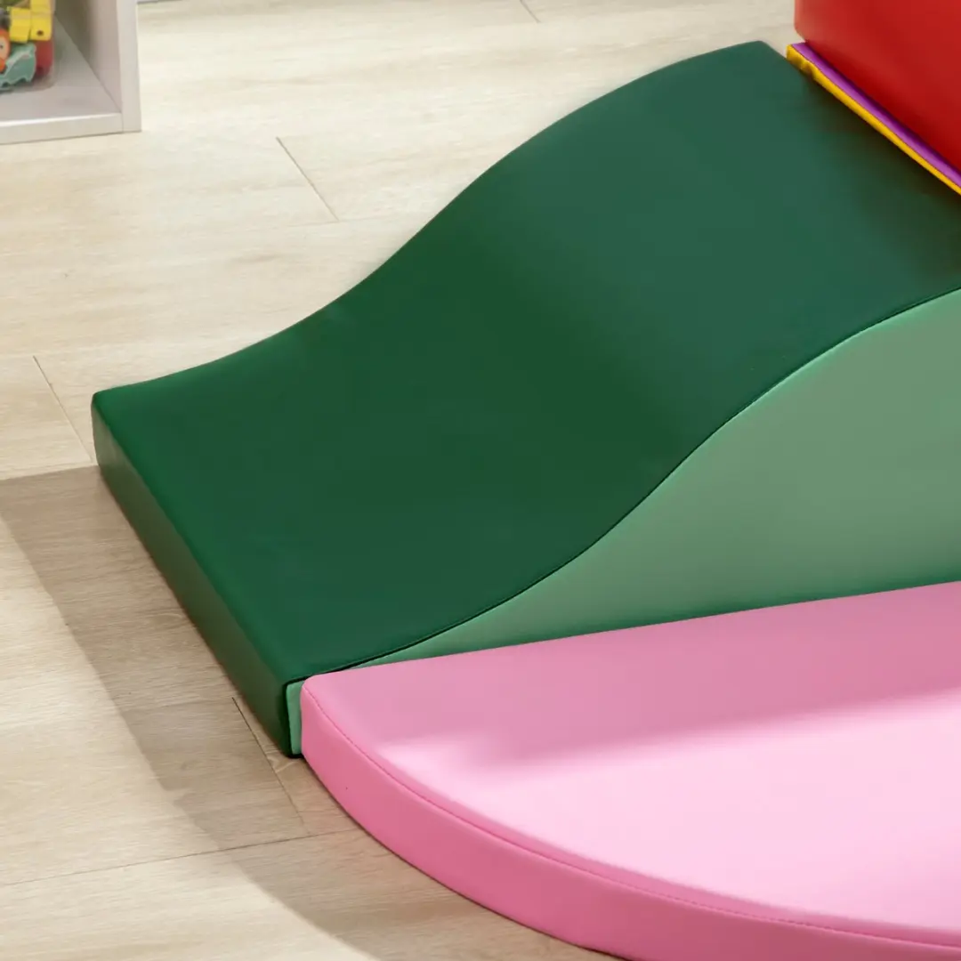 Homcom Kids Soft Play Set 150x100x24cm - 6-delig - Roze/Geel/Orange/Rood/Paars/ Groen