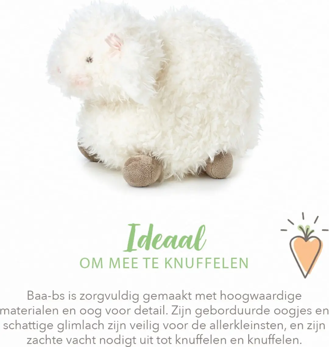 Bunnies By The Bay Baa-bs Het Schaap Knuffel 30cm - Wit