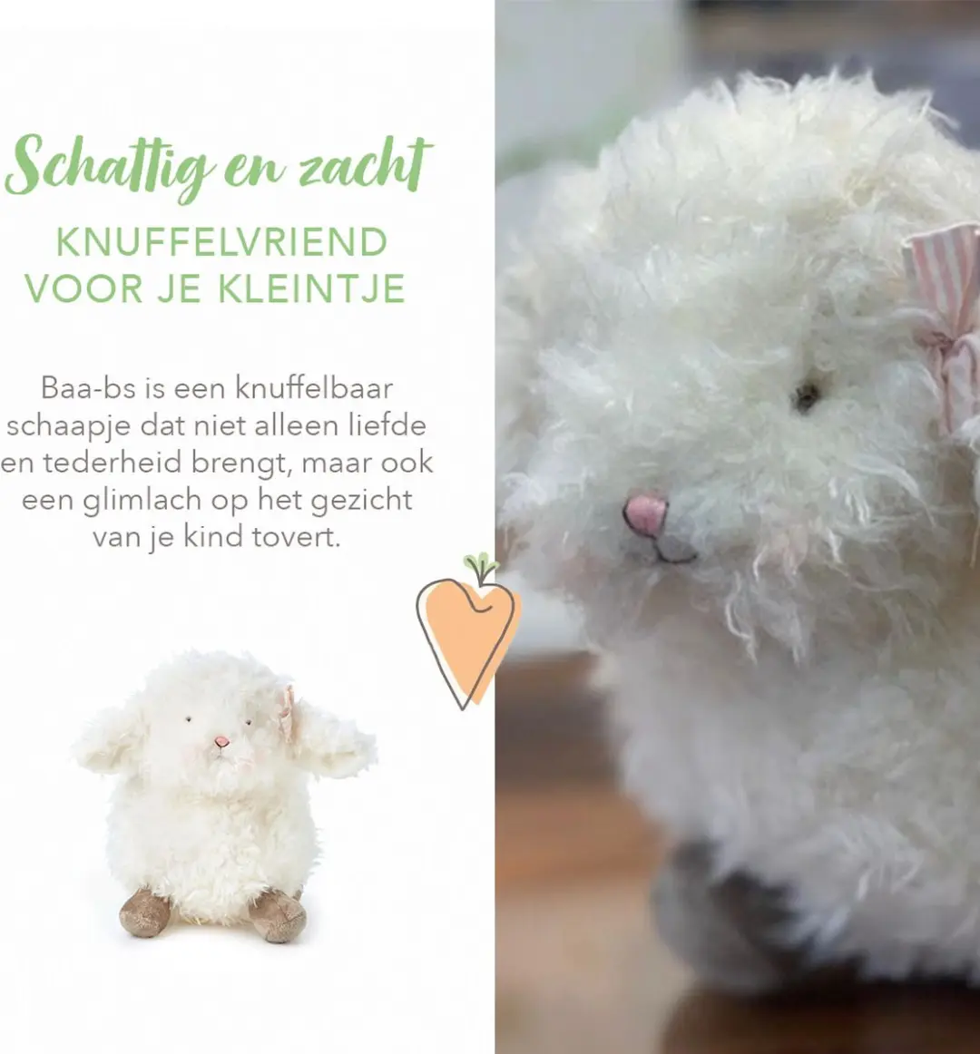 Bunnies By The Bay Baa-bs Het Schaap Knuffel 30cm - Wit