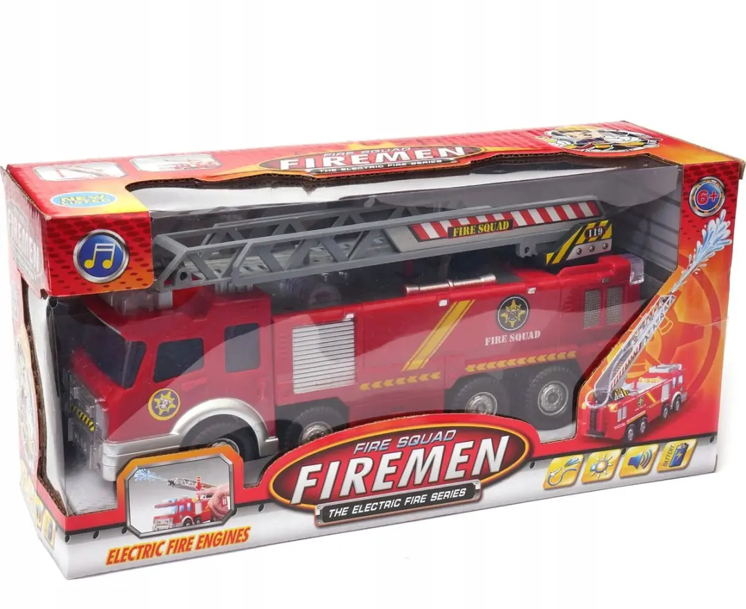 NIKKO Brandweerwagen met waterstraal licht en geluid - Rood - afbeelding 2 van 3