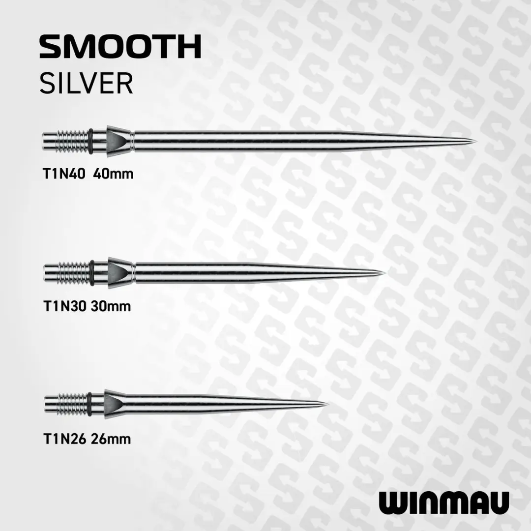 Winmau Switch Point Smooth Silver T1N40 - 3 Stuks