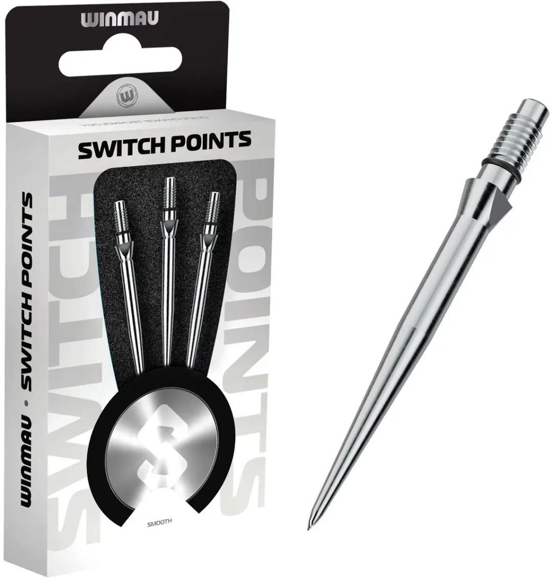 Winmau Switch Point Smooth Silver T1N40 - 3 Stuks