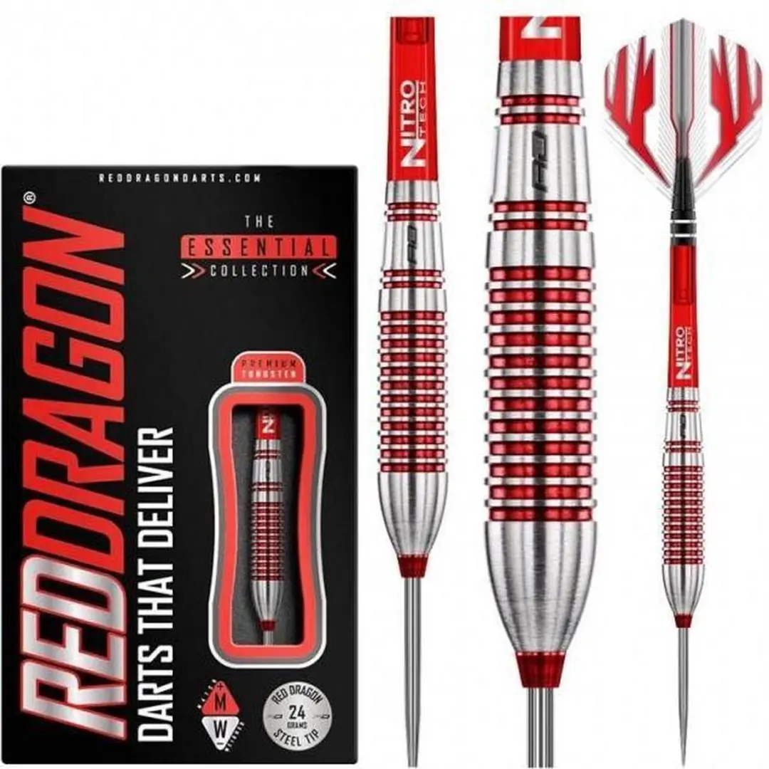 Red Dragon Reflex Dartpijlen 3-delig - Rood/Zilver