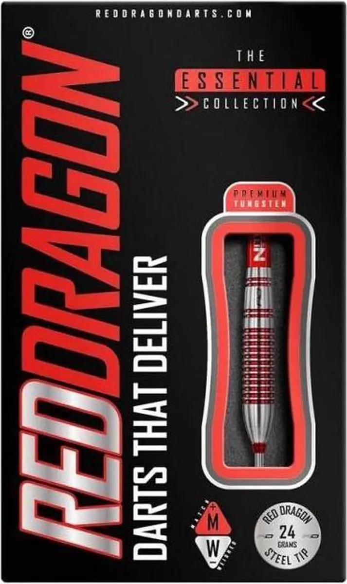 Red Dragon Reflex Dartpijlen 3-delig - Rood/Zilver - afbeelding 6 van 6
