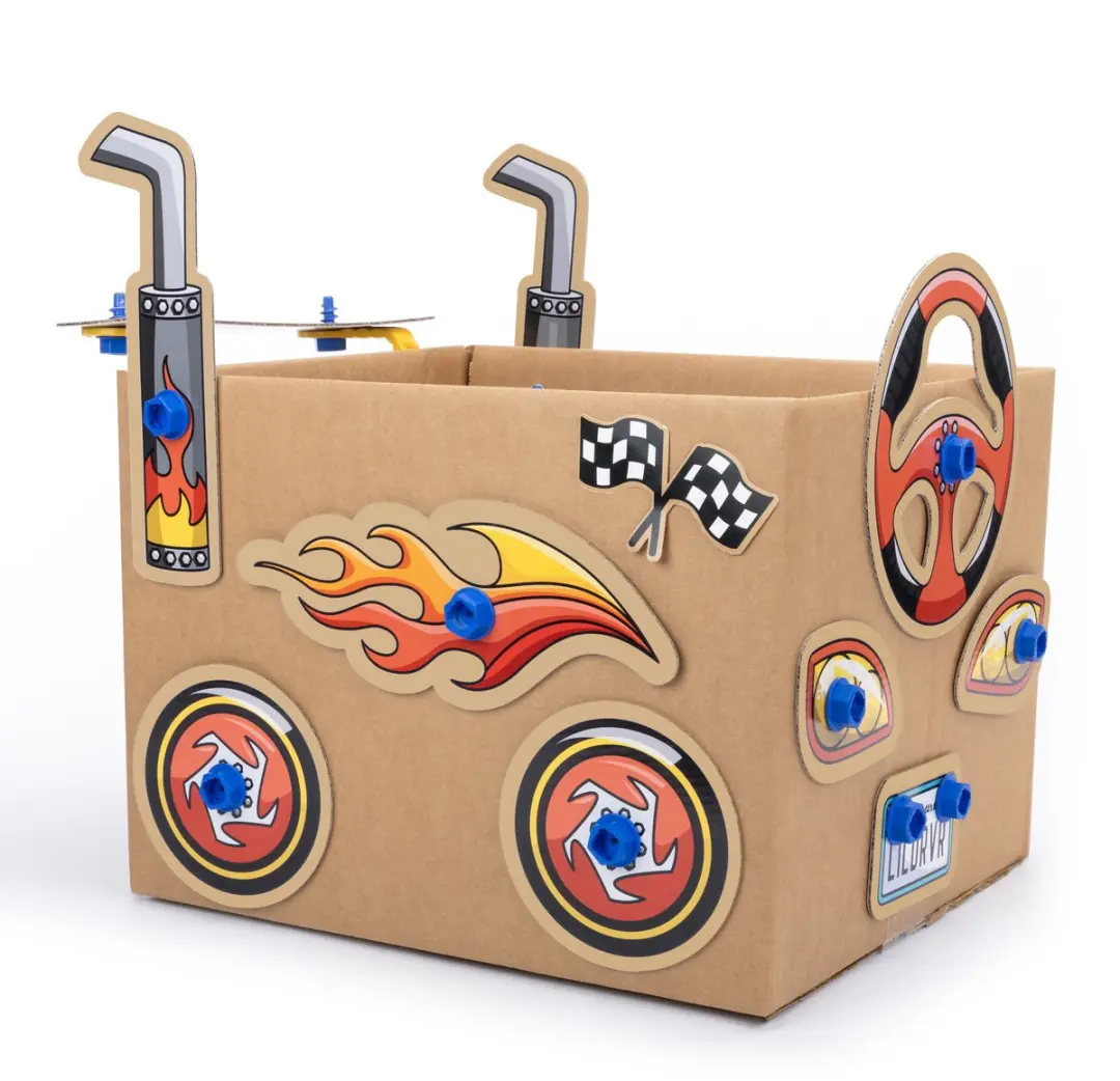 Learning Resources Boxineers Kartonnen Voertuigen 87 Stuks - Meerkleurig