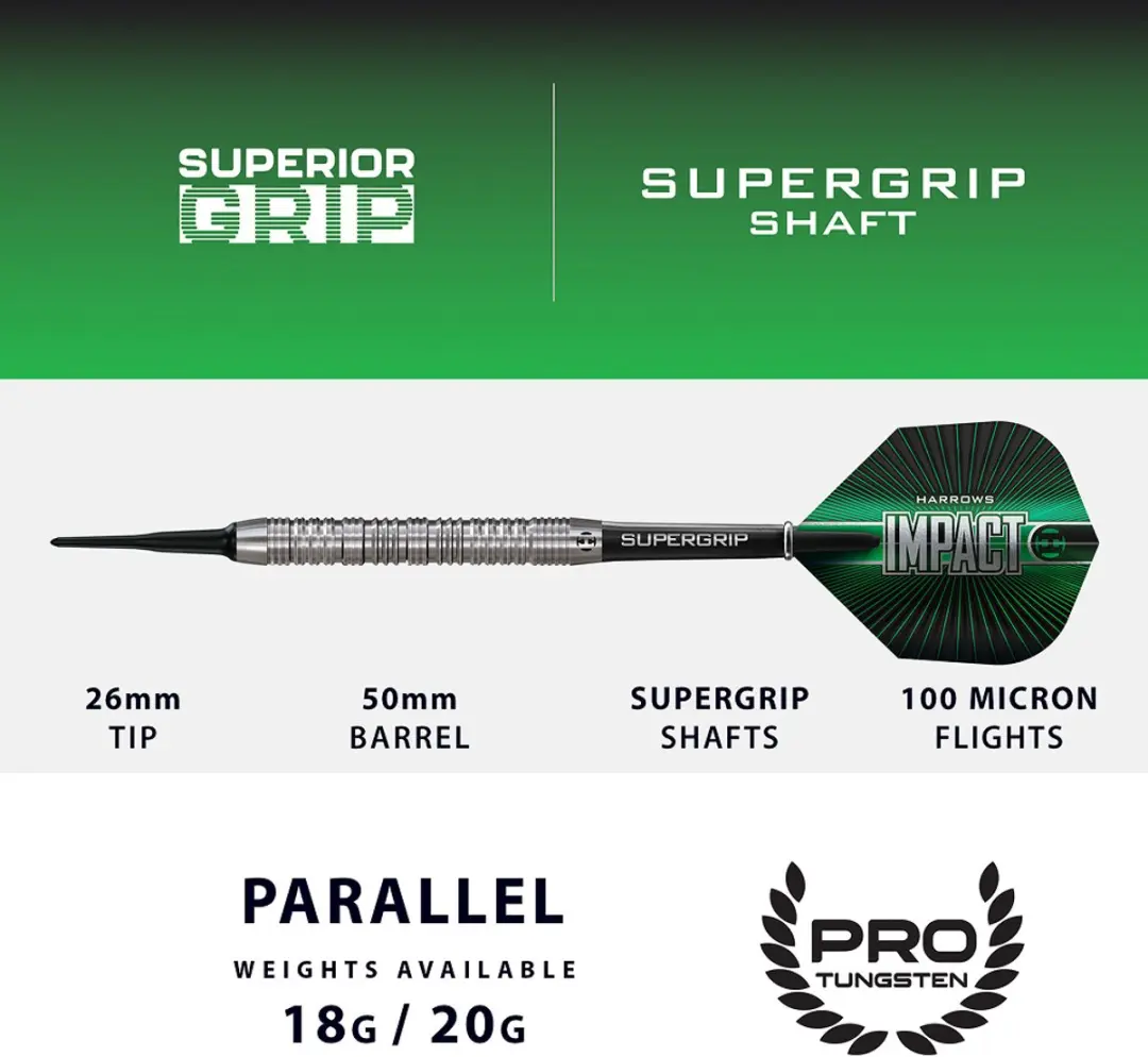 Harrows Impact 70% Soft Tip Darts - 3 Stuks