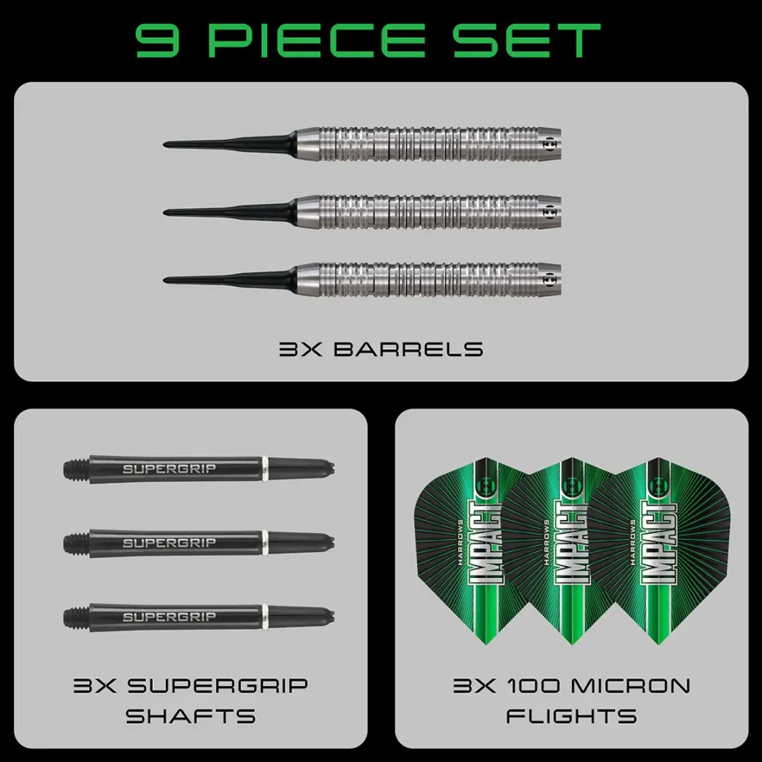 Harrows Impact 70% Soft Tip Darts - 3 Stuks