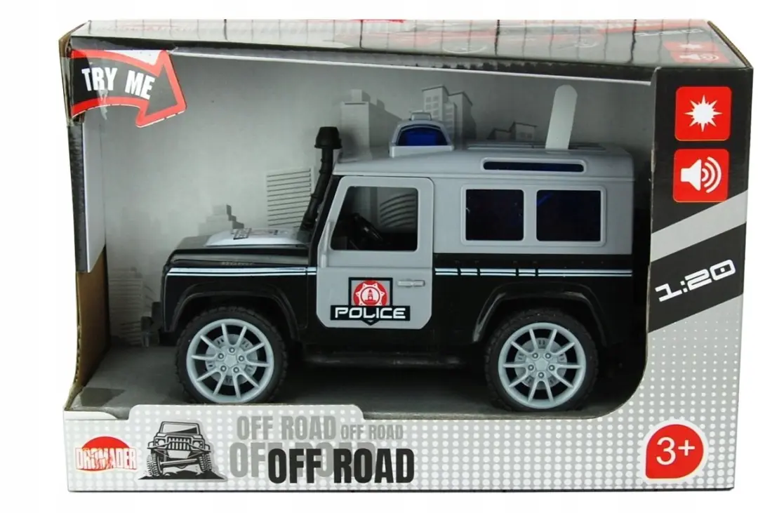 Dickie Jeep Politie Terreinwagen 1:20 - Blauw/Grijs/Zwart - afbeelding 4 van 5