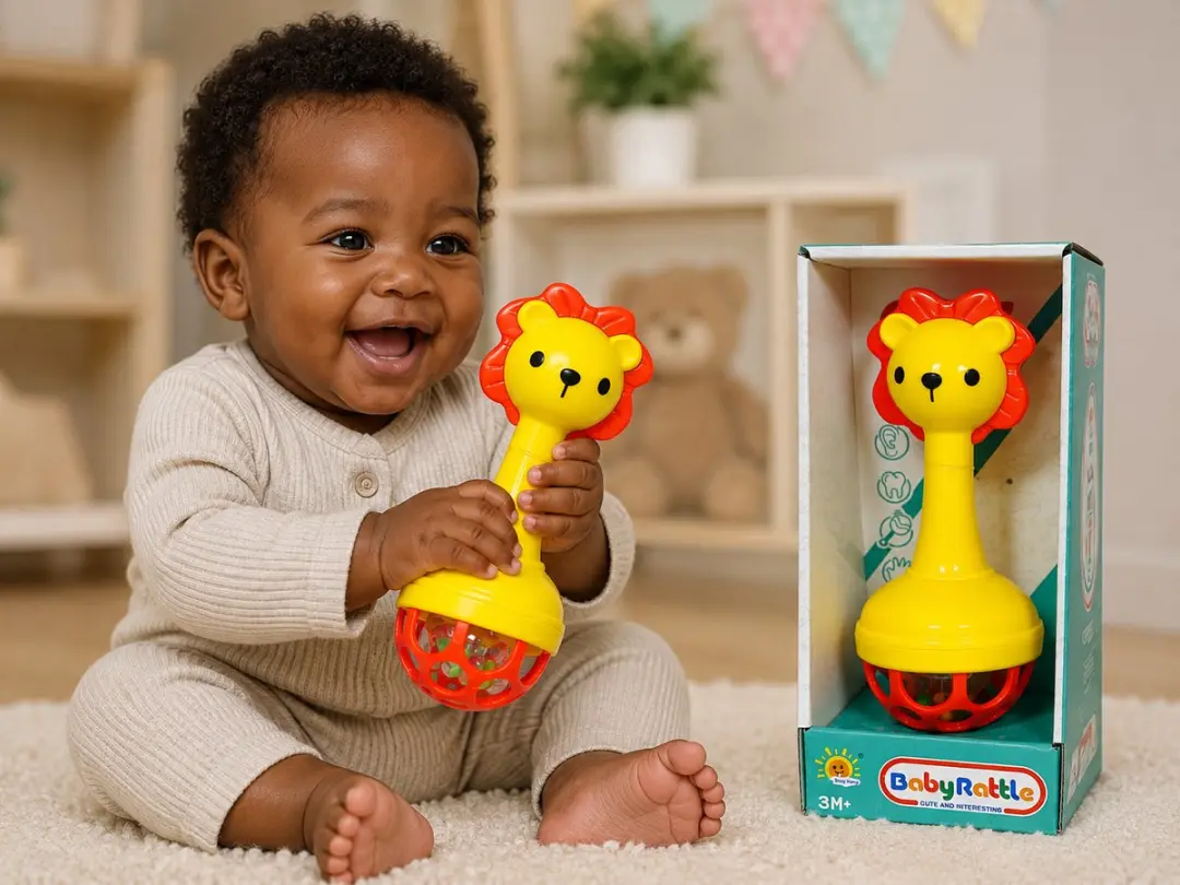 Ledy Toys Baby Rammelaar Leeuwtje Siliconen - Geel