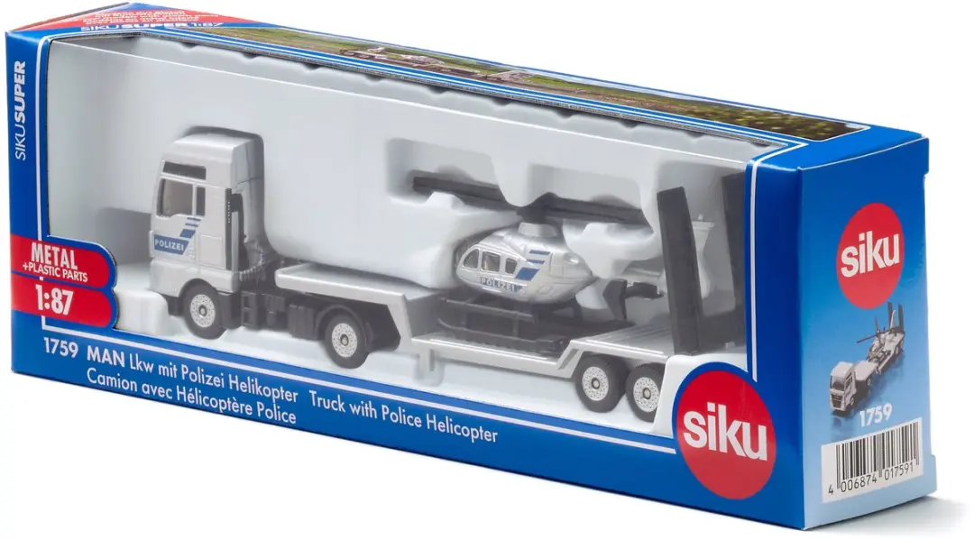 SIKU 1759038 MAN Truck met ÖAMTC Helicopter - Geel
