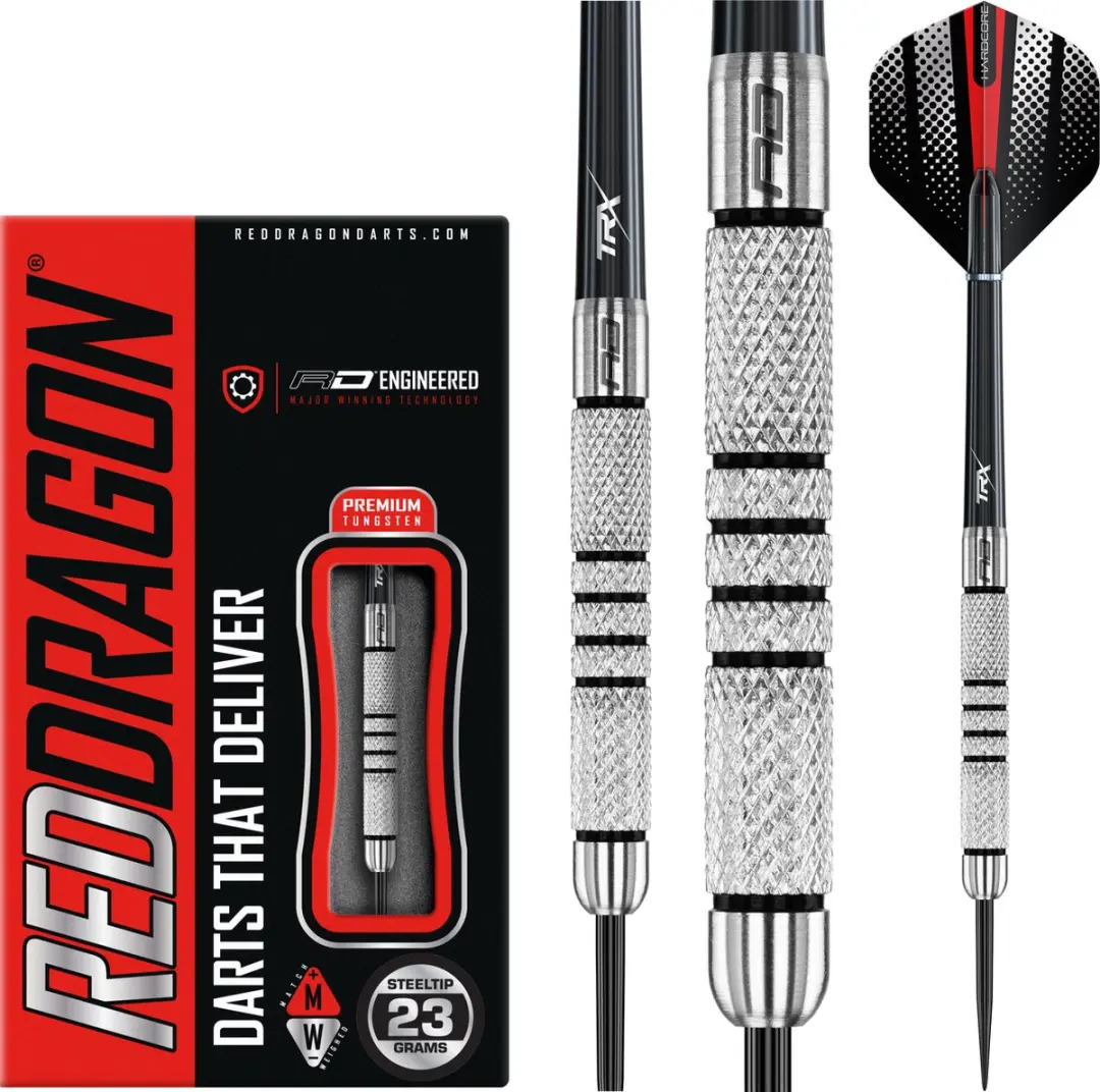 Red Dragon Valiant 80% Dartpijlen 3 Stuks - Zilver/Zwart