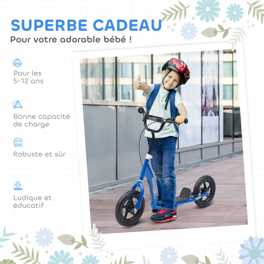 Homcom Kinderstep - Staal 120x52x88cm - Blauw