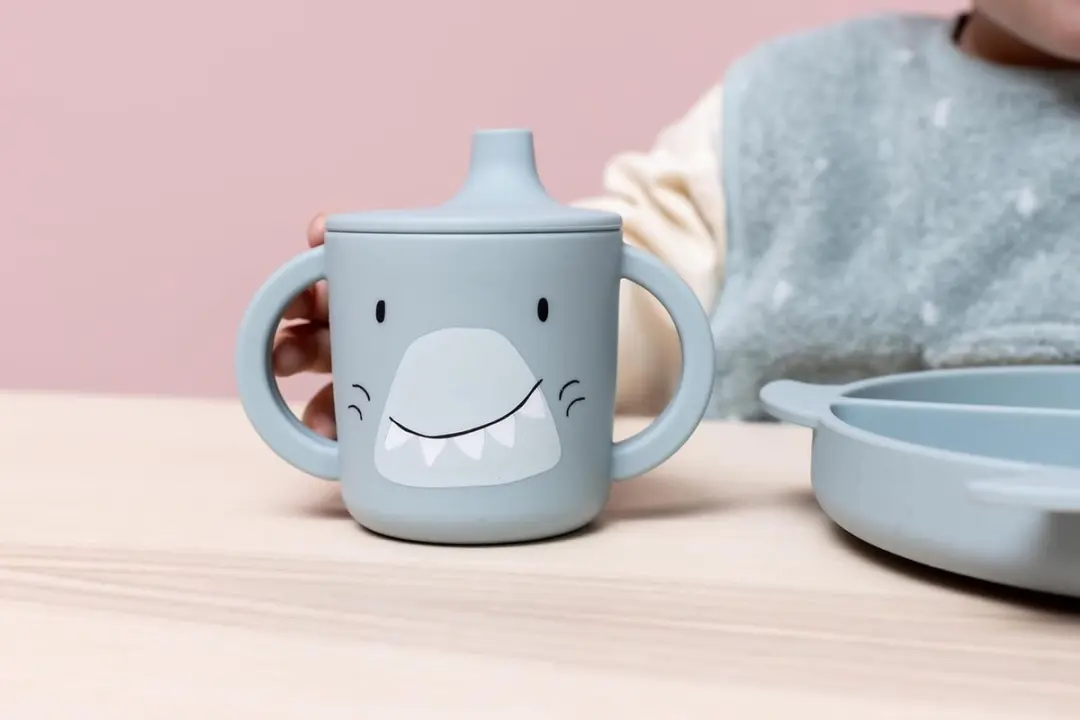 Trixie Siliconen Tuitbeker Mr. Shark - Blauw - Antilek