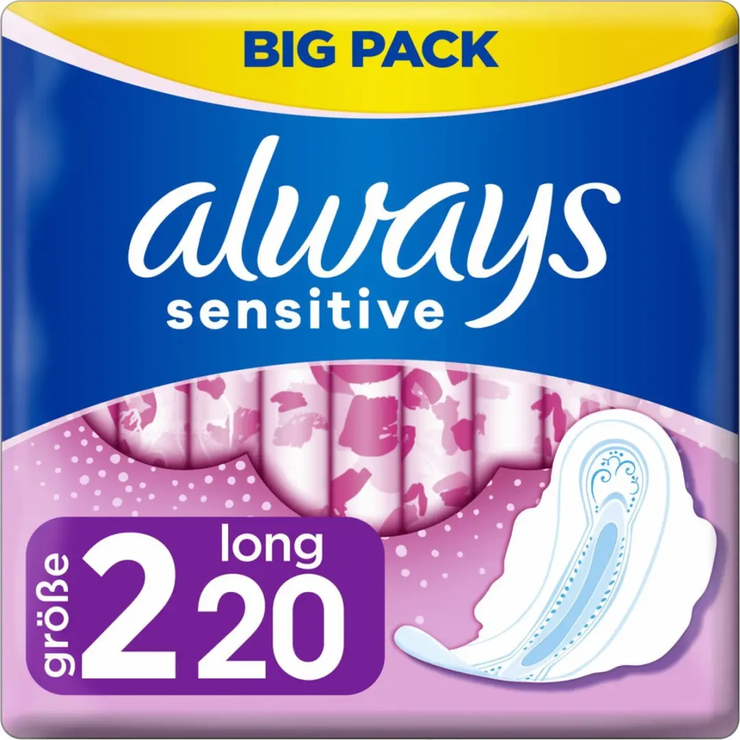 Always Sensitive Maandverband L - 60 Stuks (3x20) - Wit/Roze