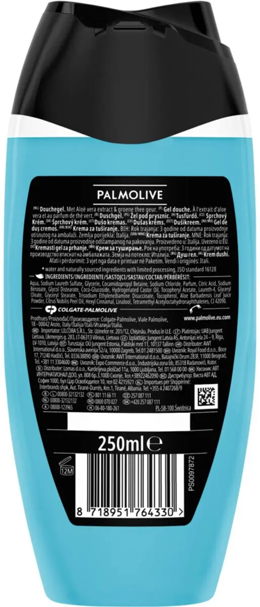 Palmolive 4in1 Men Shower & Shave Aloe Vera & Green Tea - 12x250ml