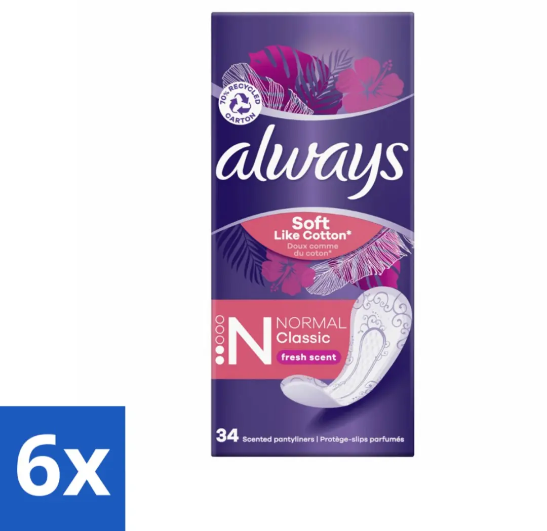Always DailyFresh Inlegkruisjes Normal 204 Stuks