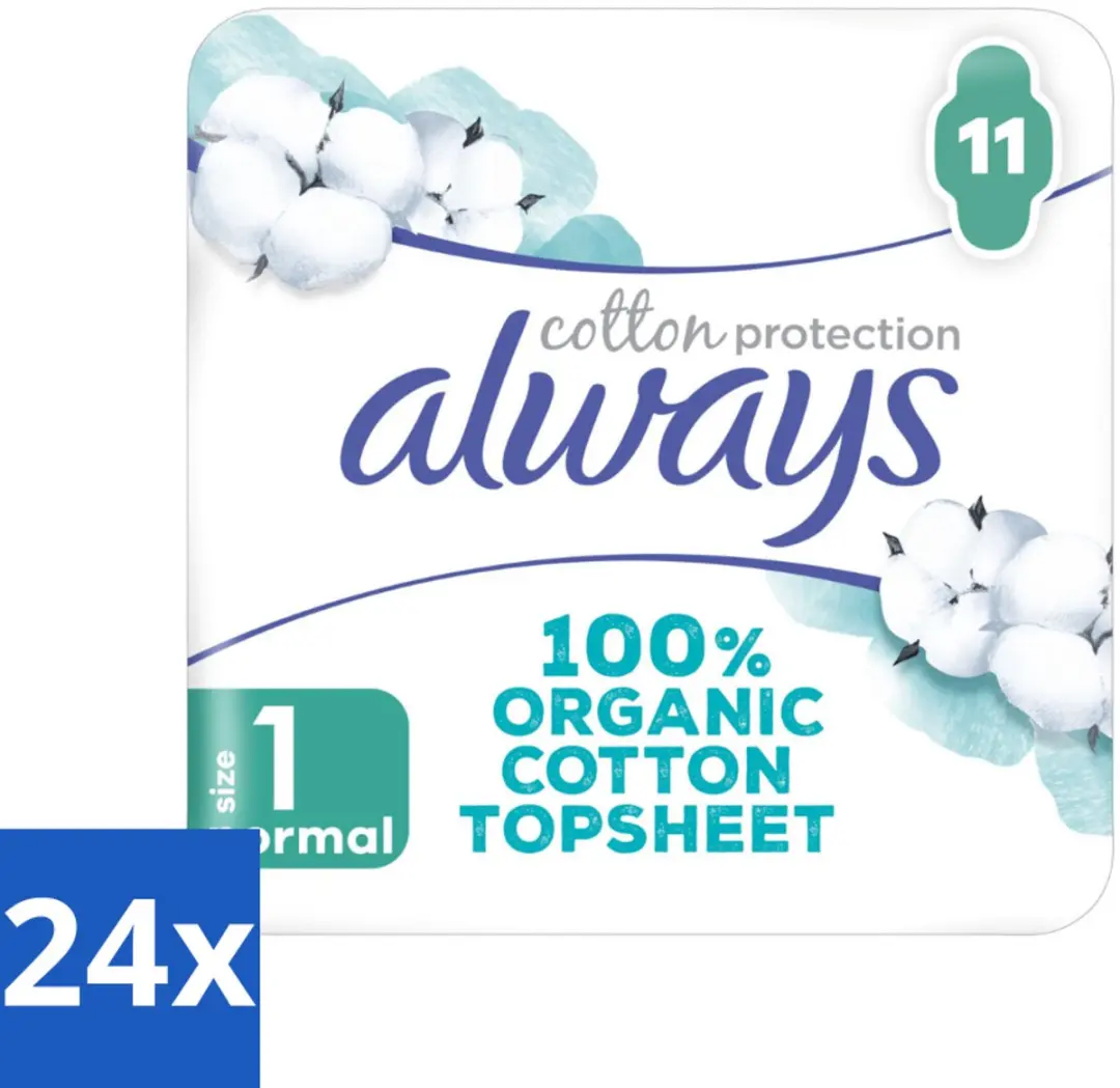 Always Bio Cotton Protection Ultra Normal Maandverband 24 Stuks