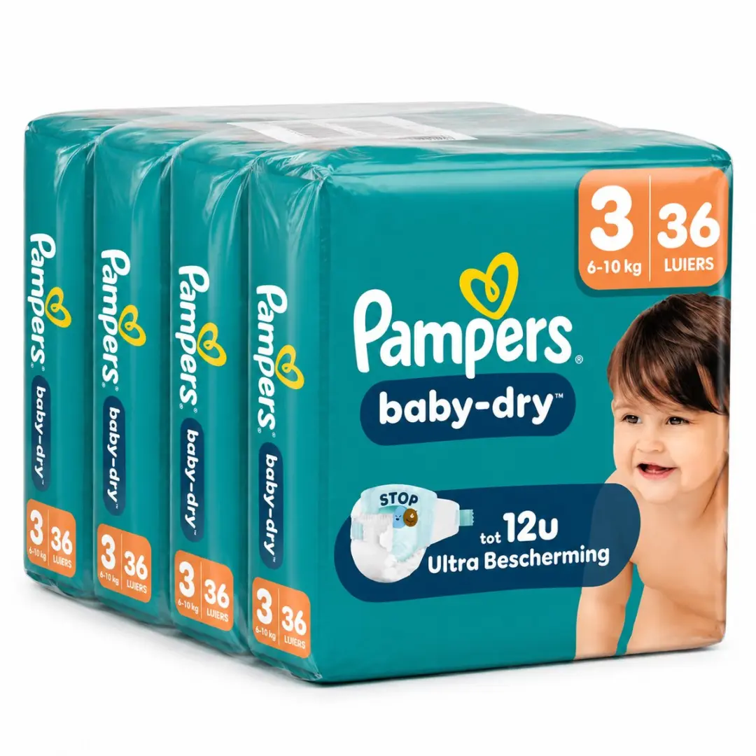 Pampers Baby-Dry Maat 3 Midi Luiers - 144 Stuks