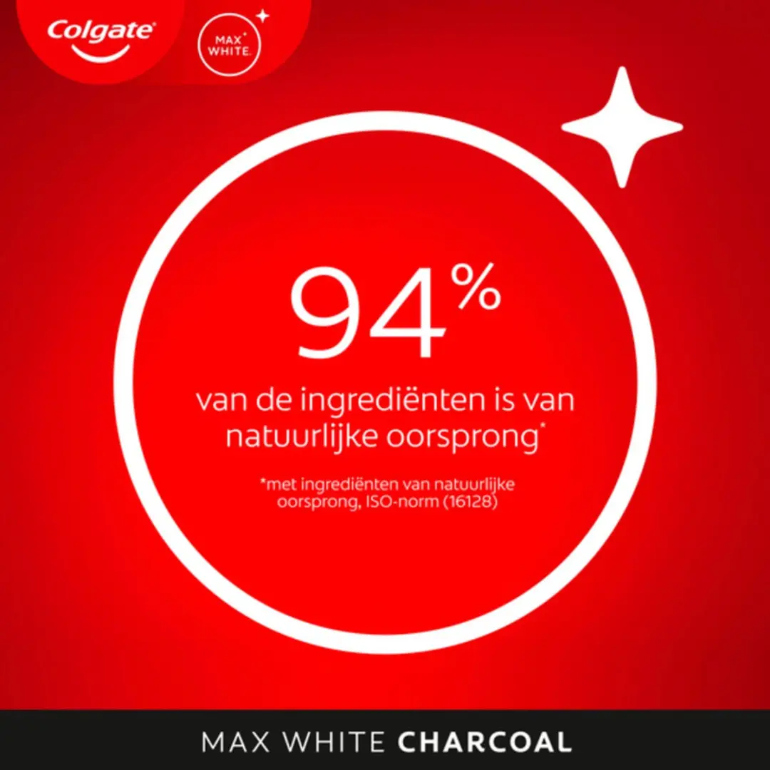Colgate Max White Active Charcoal Tandpasta 75ml - 6 Stuks