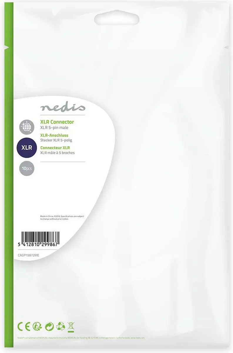 Nedis XLR Male Connector - Vernikkeld - 10 Stuks