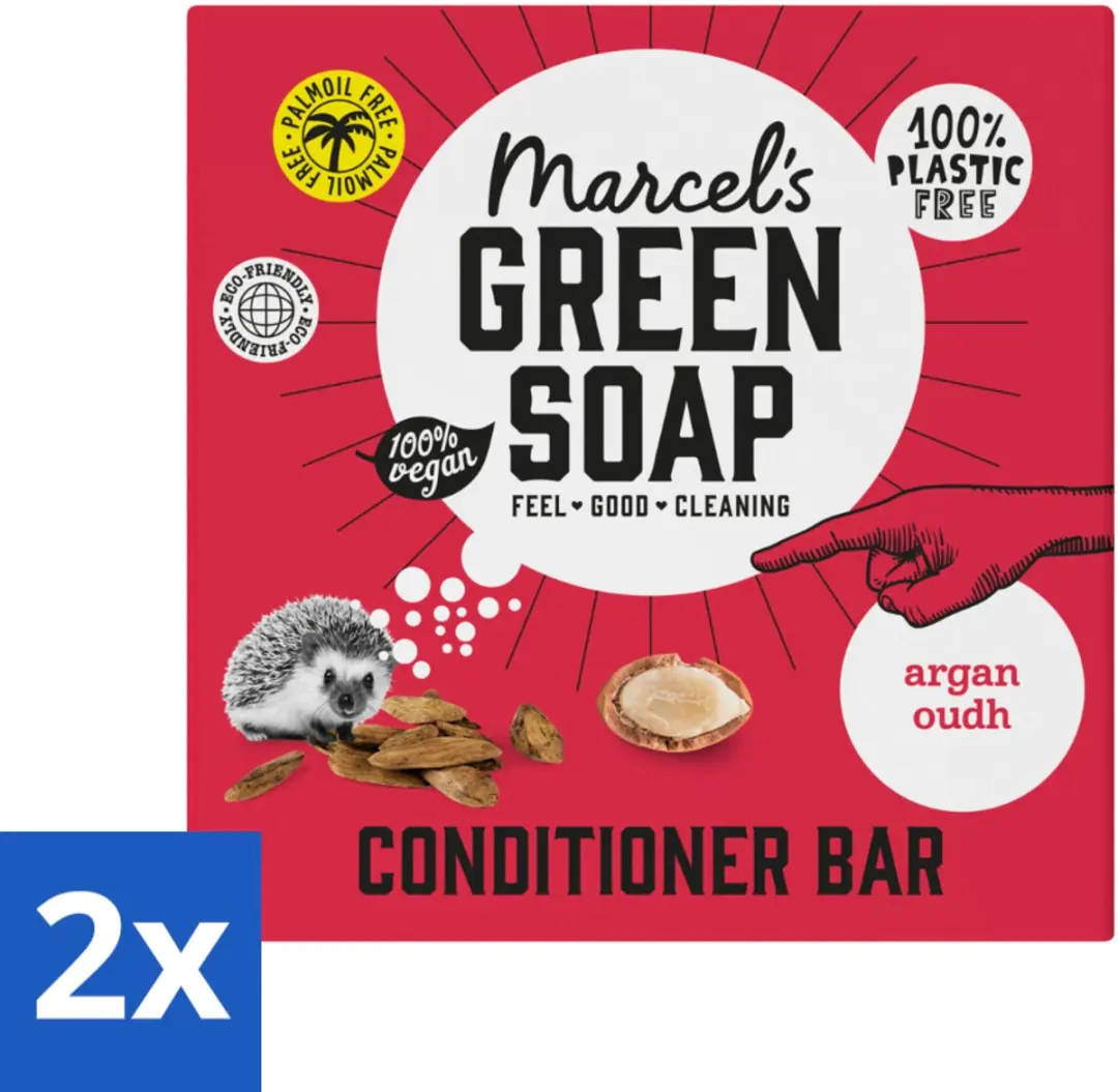 Marcel's Green Soap Conditioner Bar Argan & Oudh 120g - 2 Stuks