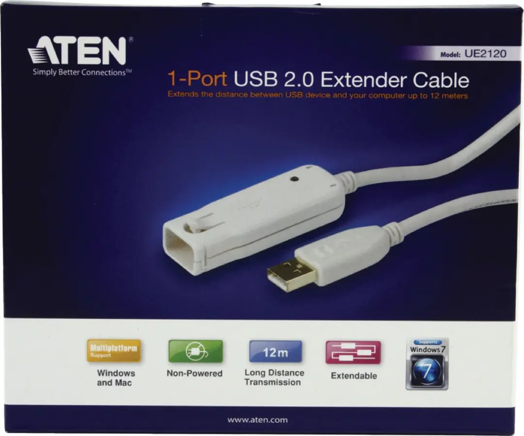 Aten UE2120 USB Verlengkabel 12m - USB2.0 - 0,5A