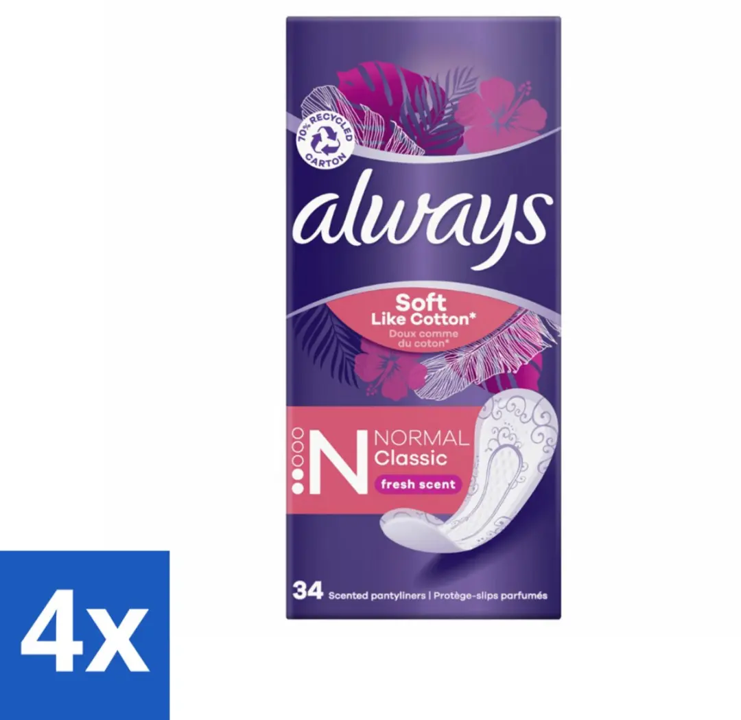 Always DailyFresh Inlegkruisjes Normal 136 Stuks (4x34)